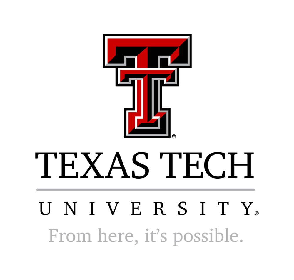 Double T with serif text stacked underneath. The text is black and reads Texas Tech        University in all caps. It's followed by From Here, It's Possible in a light gray color.