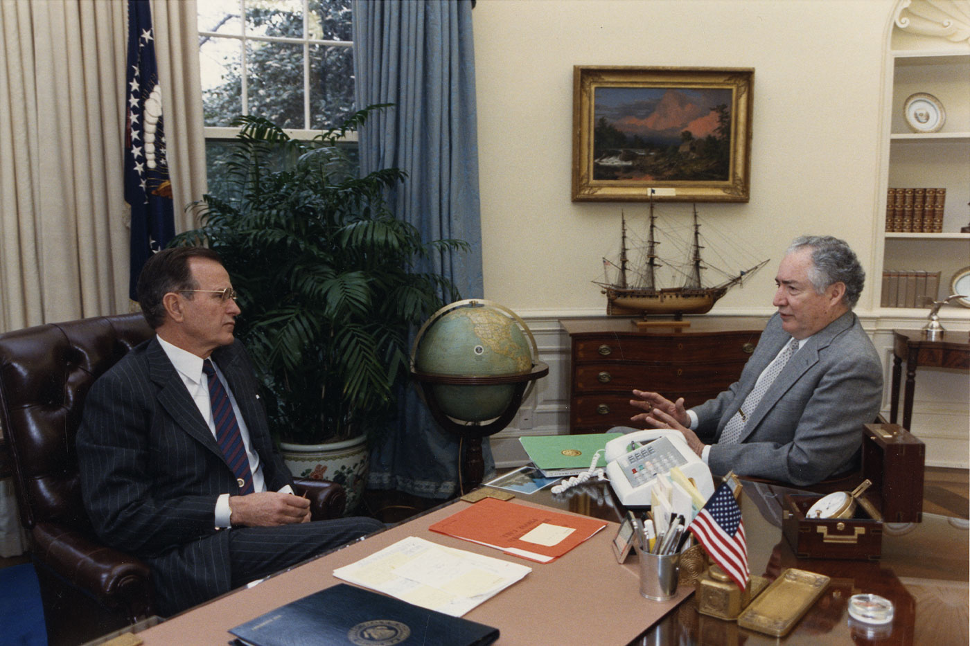 Lauro with then-President George H.W. Bush in 1990. 