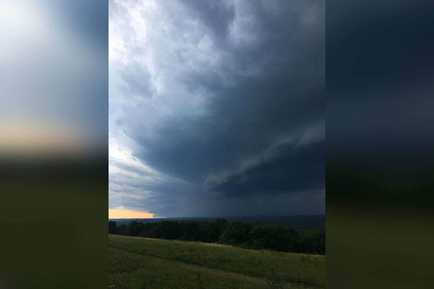 The ominous clouds of an oncoming storm Michael chased.