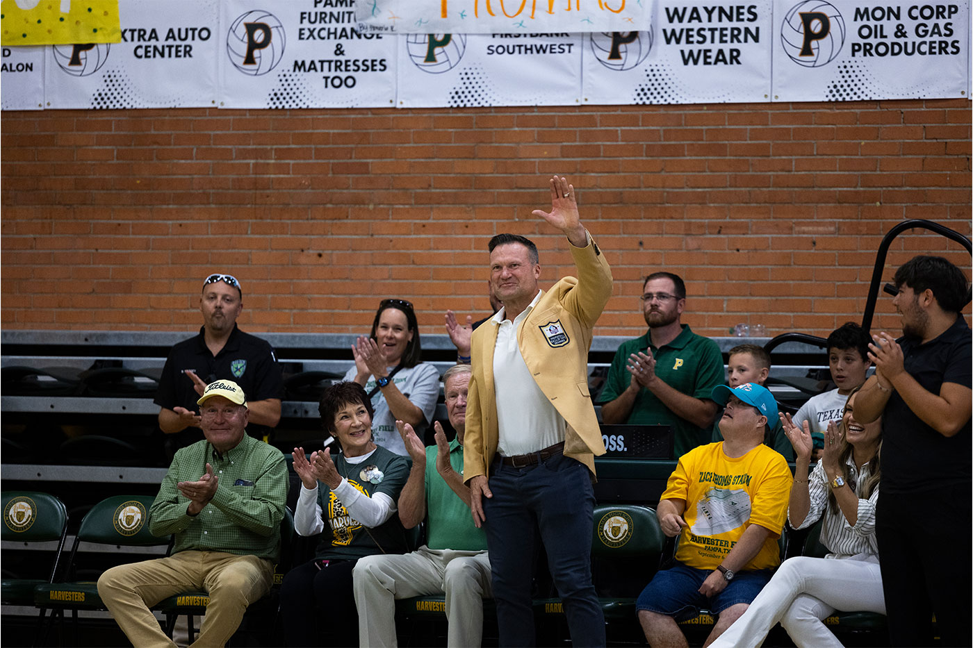 Zach Thomas in his high school gym