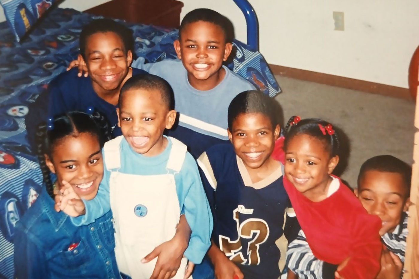 Donte' (in back) with his cousins