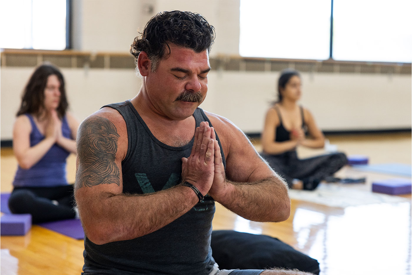 Jeff participating in yoga classes. 
