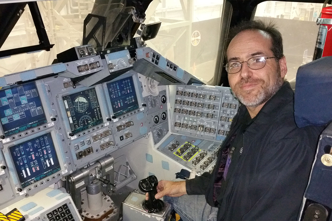 Mike in Space Shuttle Simulator