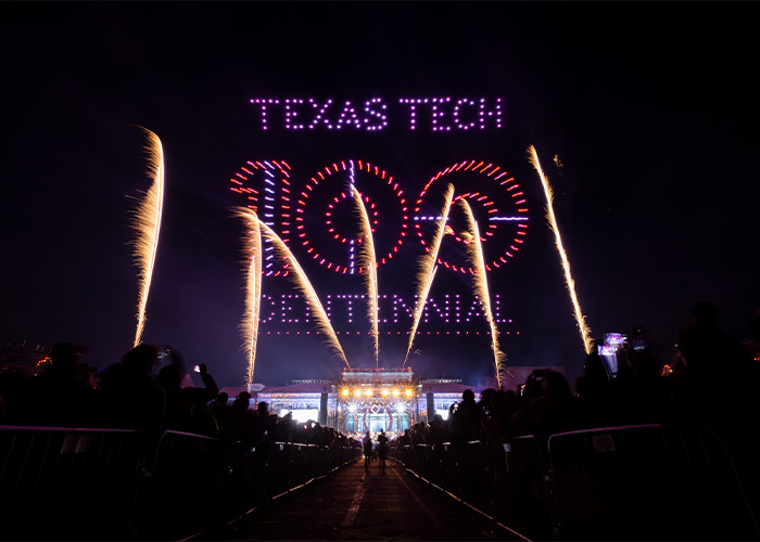 Drone show at Texas Tech's Carrol of Lights