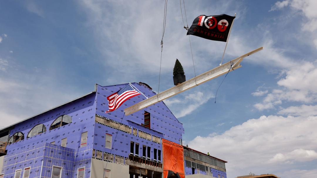Texas Tech Places Final Steel Beam on Academic Sciences Building